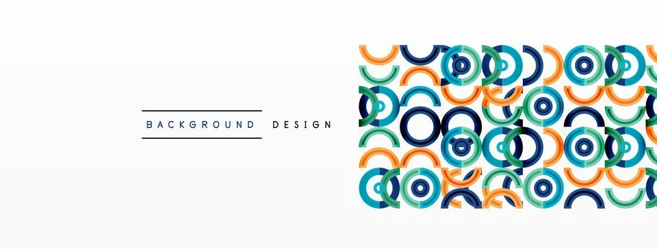 Circles are arranged in a grid pattern abstract background and feature a range Illustrazione stock