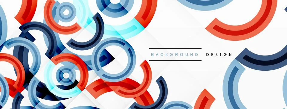 Circles are arranged in a grid pattern abstract background and feature a range Illustrazione stock