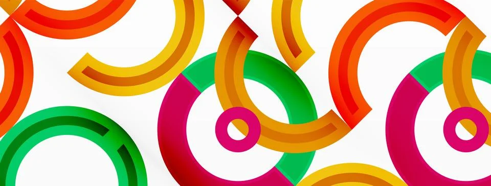 Circles are arranged in a grid pattern abstract background and feature a range Illustrazione stock