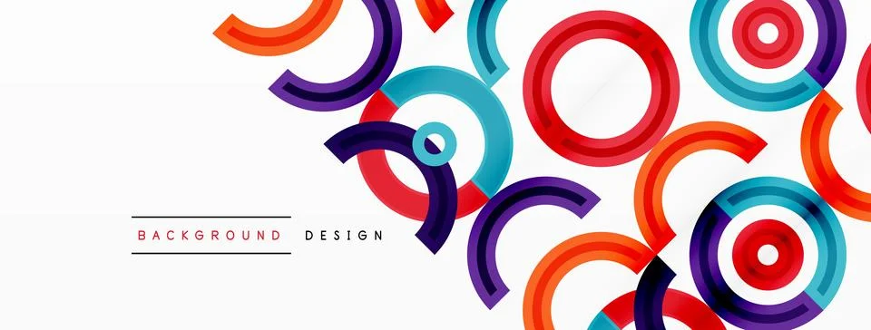 Circles are arranged in a grid pattern abstract background and feature a range Illustrazione stock