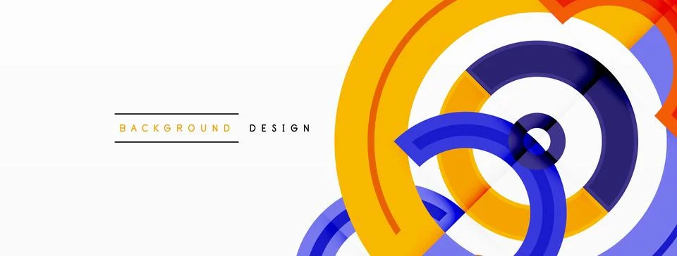 Circles are arranged in a grid pattern abstract background and feature a range Illustrazione stock