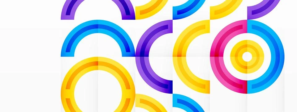 Circles are arranged in a grid pattern abstract background and feature a range Stock Illustration