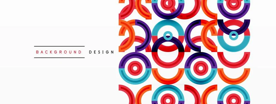 Circles are arranged in a grid pattern abstract background and feature a range Illustrazione stock