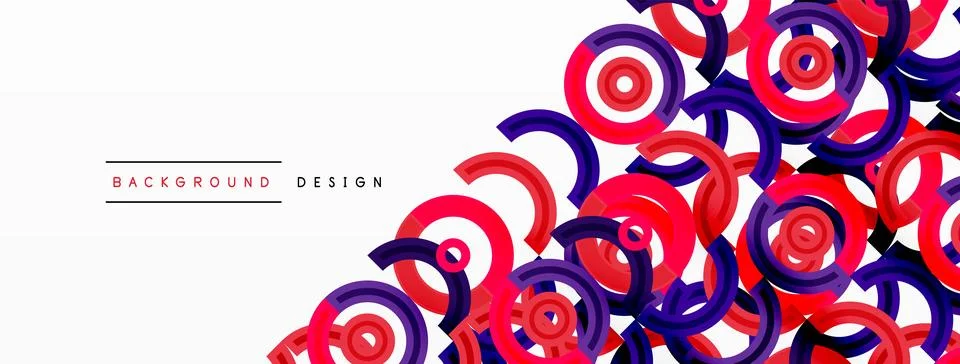 Circles are arranged in a grid pattern abstract background and feature a range Illustrazione stock
