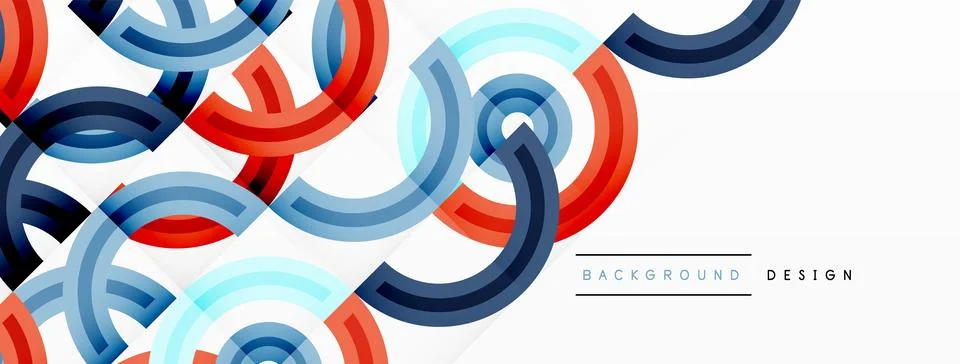 Circles are arranged in a grid pattern abstract background and feature a range Illustrazione stock