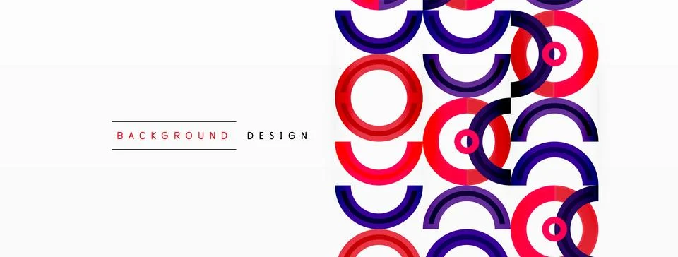 Circles are arranged in a grid pattern abstract background and feature a range Illustrazione stock