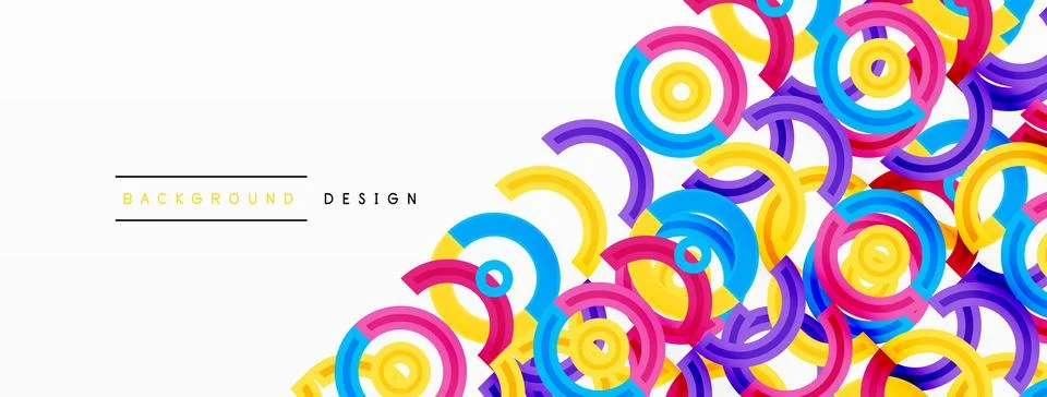 Circles are arranged in a grid pattern abstract background and feature a range Illustrazione stock