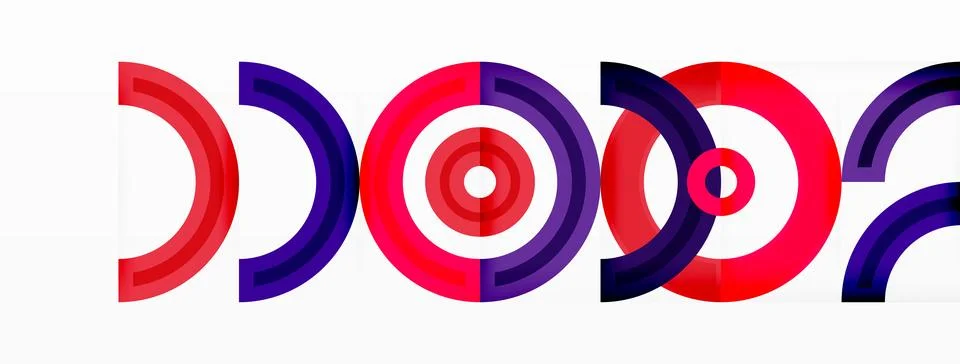 Circles are arranged in a grid pattern abstract background and feature a range Illustrazione stock