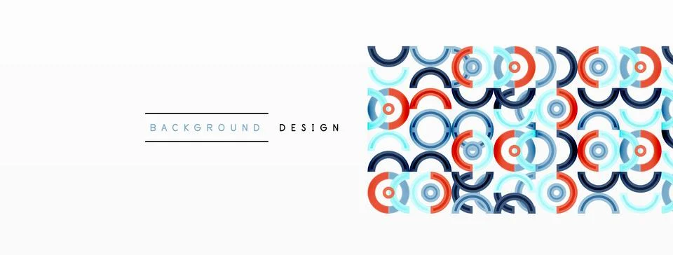 Circles are arranged in a grid pattern abstract background and feature a range Illustrazione stock