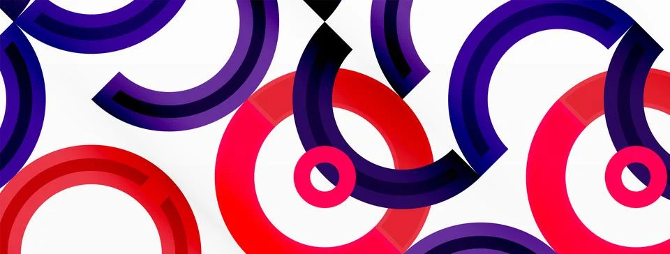 Circles are arranged in a grid pattern abstract background and feature a range Illustrazione stock