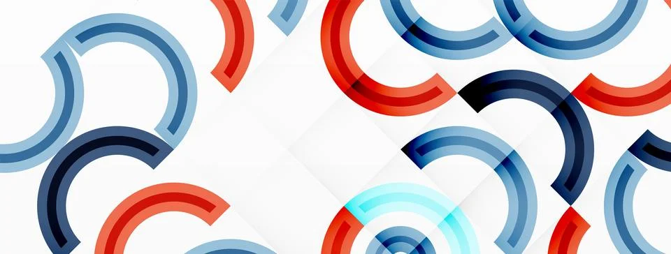 Circles are arranged in a grid pattern abstract background and feature a range Illustrazione stock