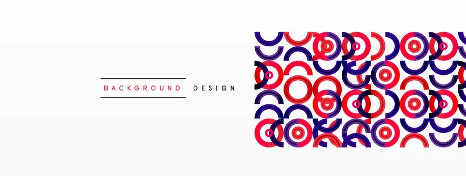 Circles are arranged in a grid pattern abstract background and feature a range Illustrazione stock