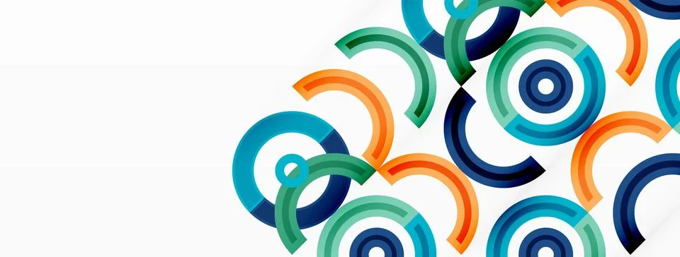 Circles are arranged in a grid pattern abstract background and feature a range Illustrazione stock