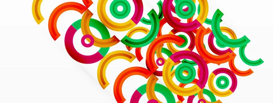 Circles are arranged in a grid pattern abstract background and feature a range Illustrazione stock