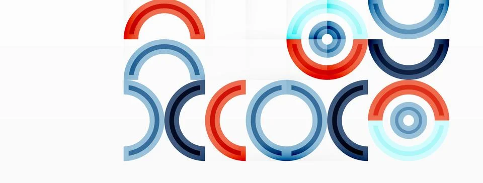 Circles are arranged in a grid pattern abstract background and feature a range Stock Illustration