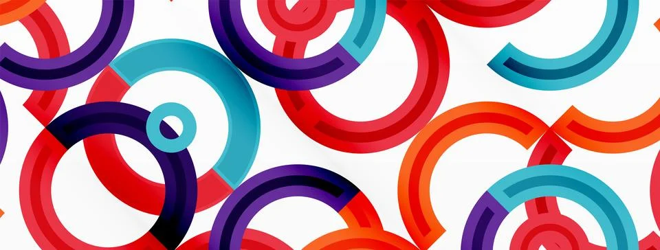 Circles are arranged in a grid pattern abstract background and feature a range Illustrazione stock