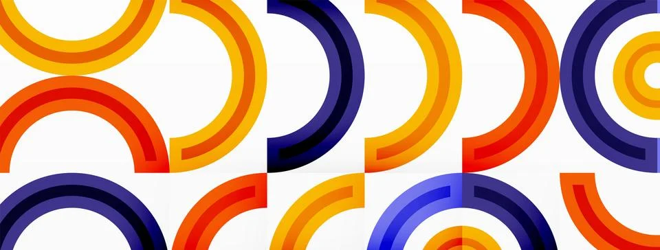 Circles are arranged in a grid pattern abstract background and feature a range 库存插图