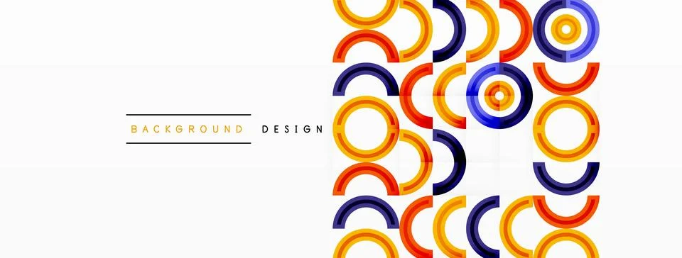 Circles are arranged in a grid pattern abstract background and feature a range 库存插图