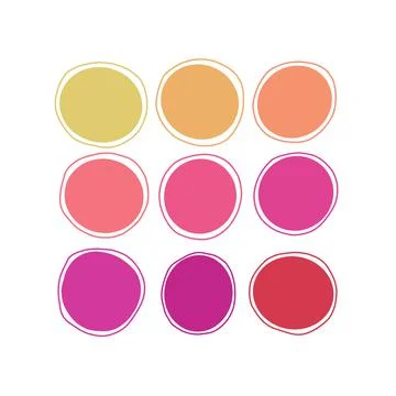 Circles background frame colorful set Stock Illustration