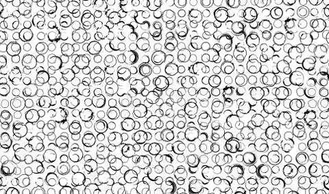 Circles background. Processed ink black brushes for creating closed frames of Illustrazione stock