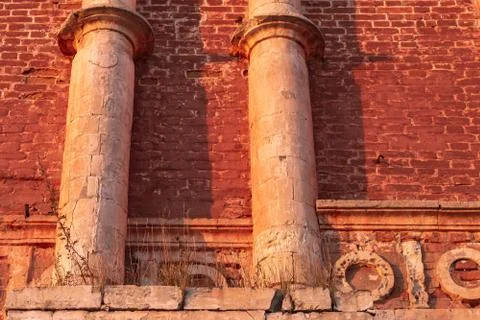 Circles on the bas-relief. Stock Photos