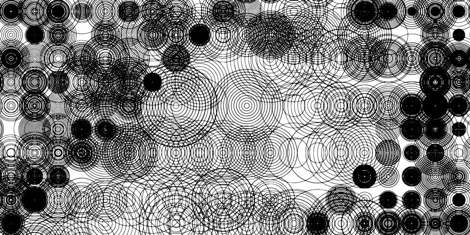 Circles black geometric texture. Vector background Stock Illustration