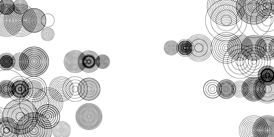 Circles black geometric texture. Vector background Stock Illustration