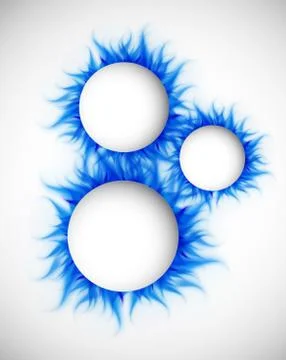 Circles with blue flame Stock Illustration
