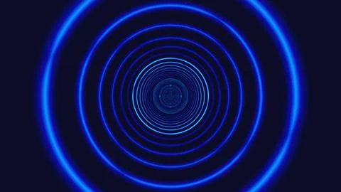 Circles of blue light in a dark space create a pattern Stock Illustration