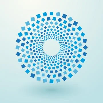 Circles of the blue squares Stock Illustration