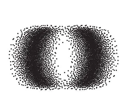 Circles blur stipple gradient. Radial fade Stock Illustration