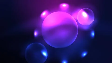 Circles with bright neon shiny light effects, abstract background wallpaper Stock Illustration