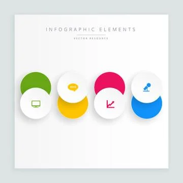 Circles button with icon infograph Stock Illustration