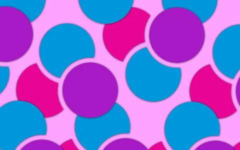 Circles colored with different colors in a soft pink background Stock Illustration