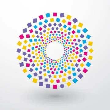 Circles of colored squares Stock Illustration
