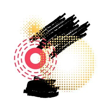 Circles composition. Geometric shapes. Circular and concentric forms. Lines r Stock Illustration