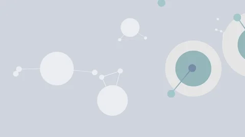 Circles Connect and Decouple from Each other in a Symbolic Animation Stock Footage 88975289