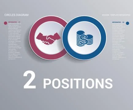 Circles diagram, data Elements Template infographics 2 positions. Dark backgr Stock Illustration