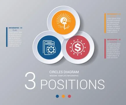 Circles diagram Elements Template infographics 3 positions イラスト素材