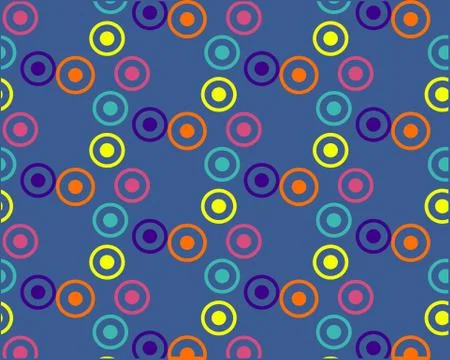 Circles of different colors and sizes on a dark background Stock Illustration