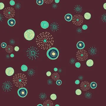 Circles doudl. Seamless pattern. Hand drawing. Stock Illustration