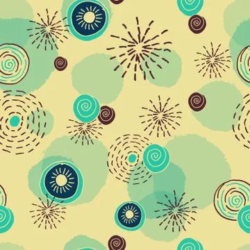 Circles doudl. Seamless pattern. Hand drawing. Stock Illustration
