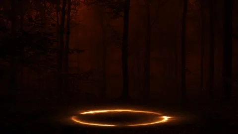 Circles of down fire green screen background Stock Footage 277199662