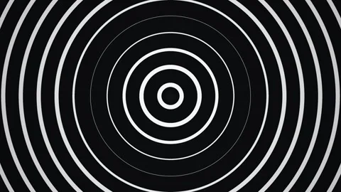 Circles expand and contract in a black and white pattern Stock Footage 339373957