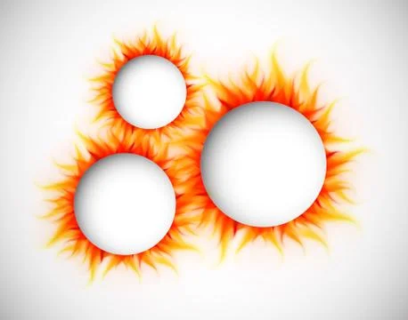 Circles with flames Stock Illustration