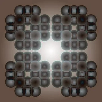 The circles form a pattern on a brown gradient background.3d. Illustrazione stock