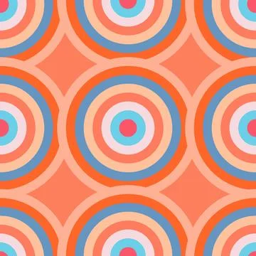 Circles form a seamless pattern with geometric colored spheres Stock Illustration