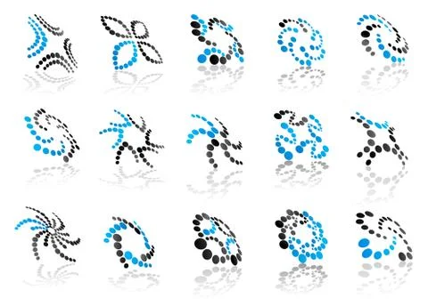 Circles Forming Different Patterns Graphic Design Illustrazione stock
