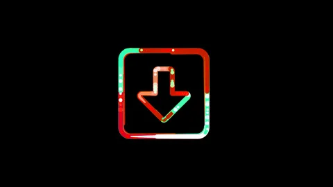 Circles gather in symbol arrow square down. After it crumbles in a line and Stock-Footage 136068404