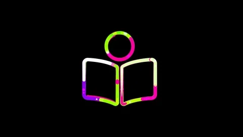 Circles gather in symbol book reader. After it crumbles in a line and moves to Vídeos de archivo 99708494